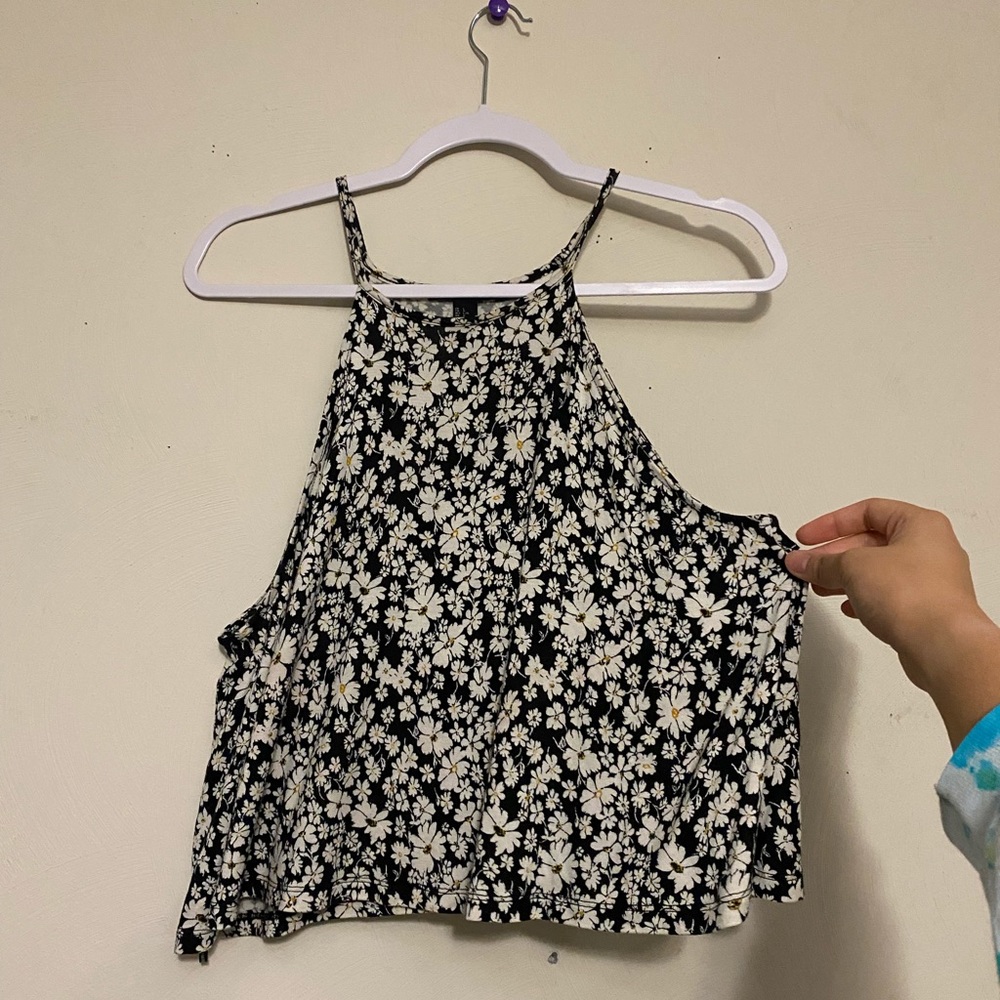Forever 21 Cropped Floral Halter Top